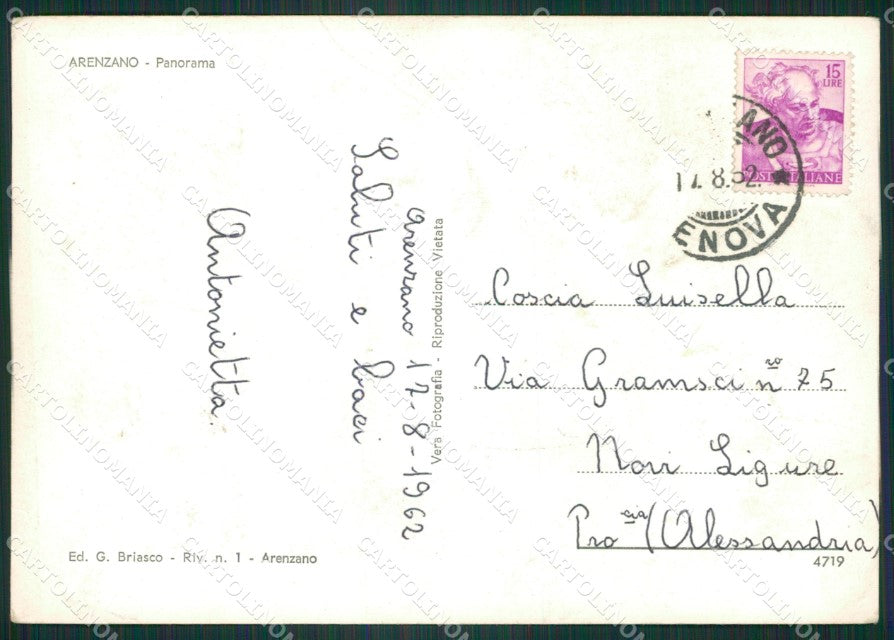 Genova Arenzano PIEGHE Foto FG cartolina ZK3155 – retro
