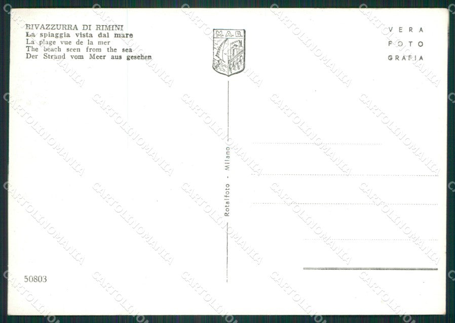 Rimini Rivazzurra di Foto FG cartolina ZK3173 – retro
