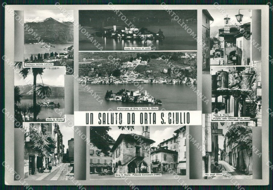 Novara Orta San Giulio Saluti da Foto FG cartolina ZK3178 – fronte