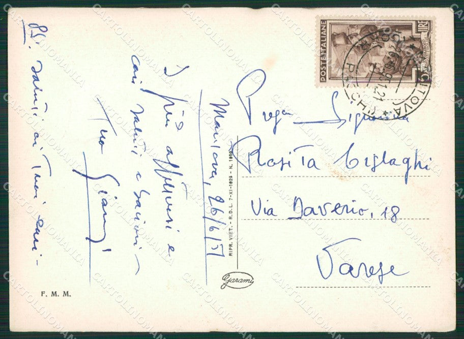 Mantova Città PIEGHINE FG cartolina ZK3187 – retro