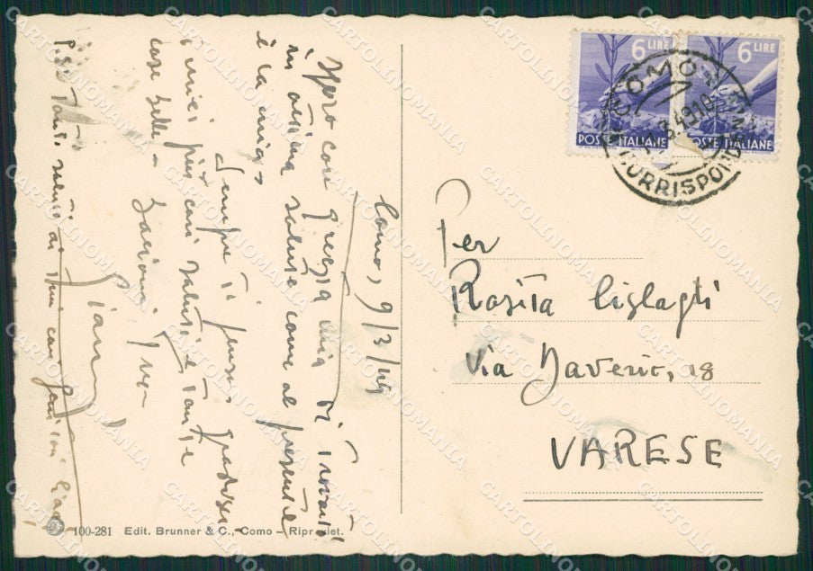 Como Città Battello FG cartolina ZK3190 – retro