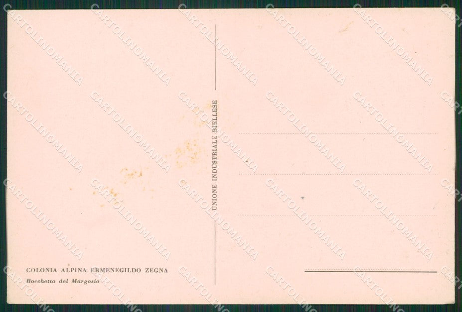 Biella Bocchetta del Margosio Colonia Zegna FG cartolina ZK3195 – retro