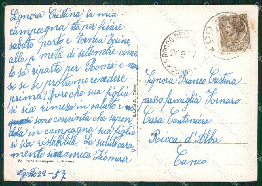 Torino Coazze FG cartolina ZK3197 – retro