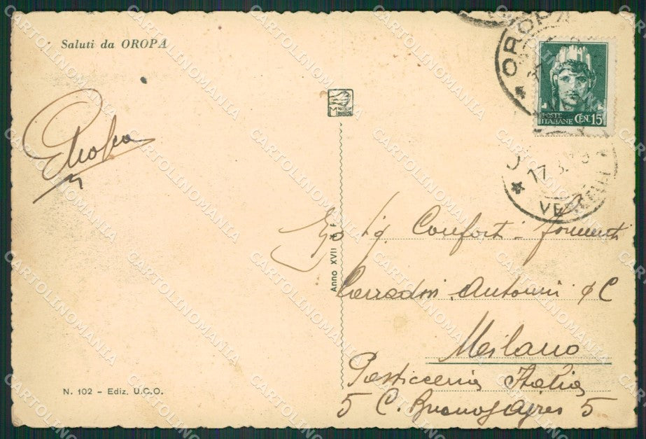 Biella Oropa Lago Mucrone FG cartolina ZK3200 – retro