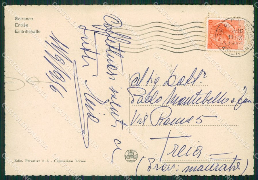 Siena Chianciano Terme STRAPPINO FG cartolina ZK3212 – retro