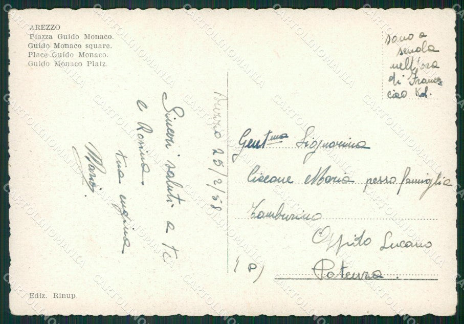 Arezzo Città FG cartolina ZK3242 – retro