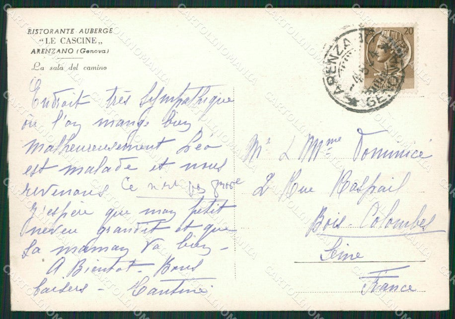 Genova Arenzano ABRASA FG cartolina ZK3246 – retro