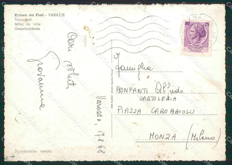 Savona Varazze STRAPPINO Foto FG cartolina ZK3248 – retro