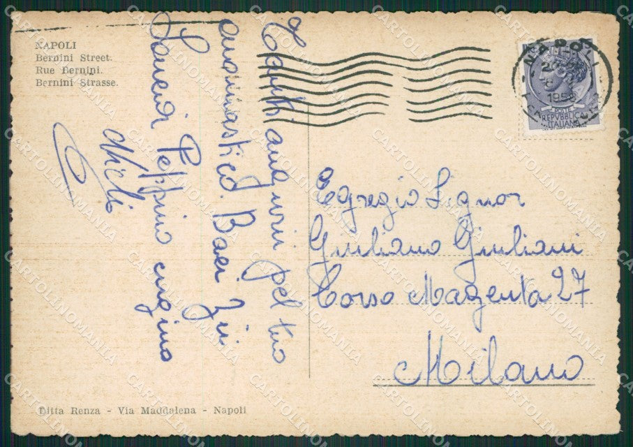 Napoli Città PIEGHINA FG cartolina ZK3272 – retro
