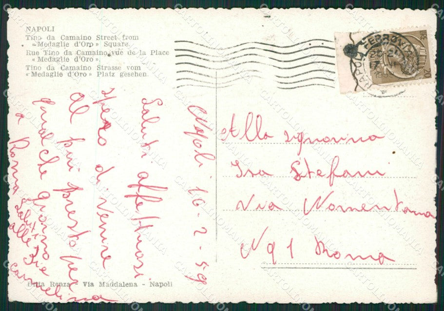 Napoli Città Filovia FG cartolina ZK3273 – retro