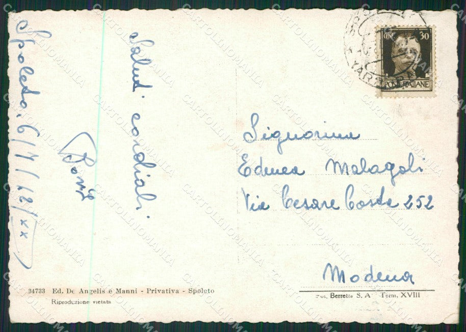 Perugia Spoleto FG cartolina ZK3274 – retro