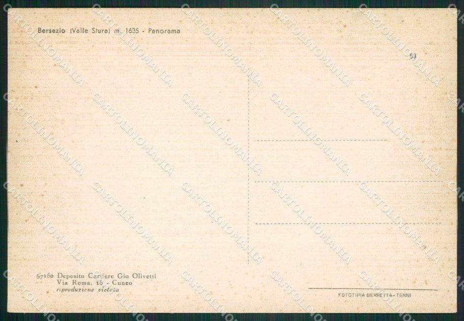 Cuneo Argentera Bersezio FG cartolina ZK3288 – retro