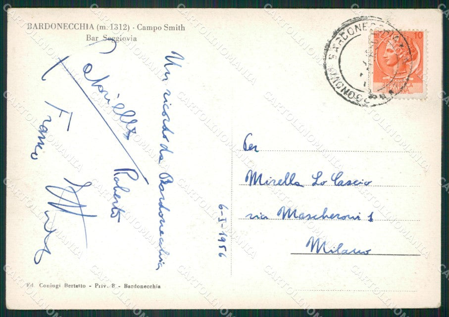 Torino Bardonecchia Nevicata Sci FG cartolina ZK3297 – retro