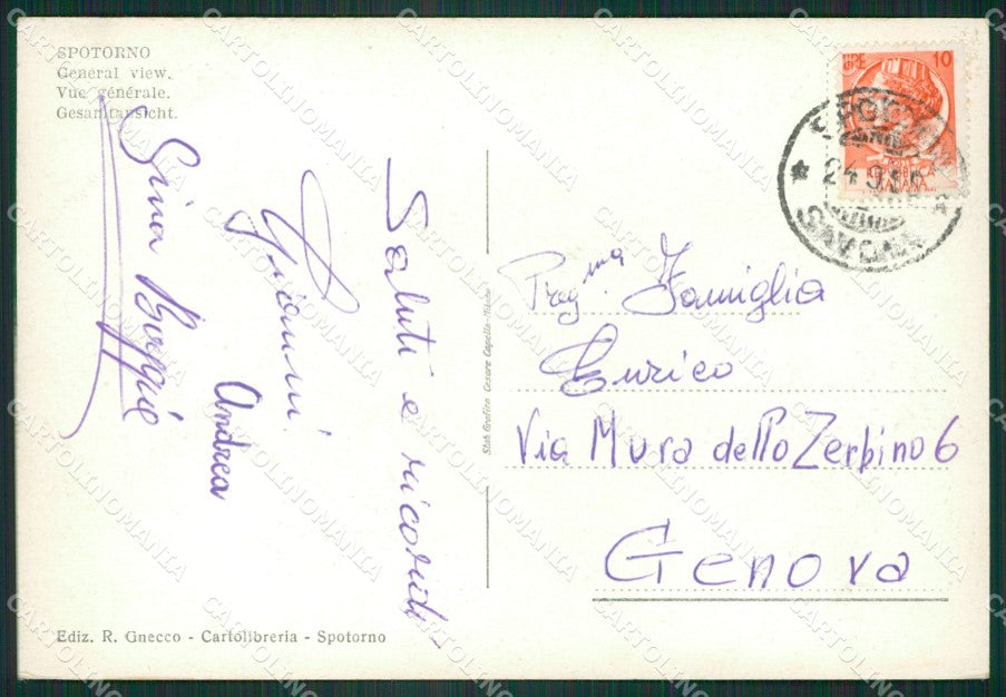 Savona Spotorno FG cartolina ZK3316 – retro