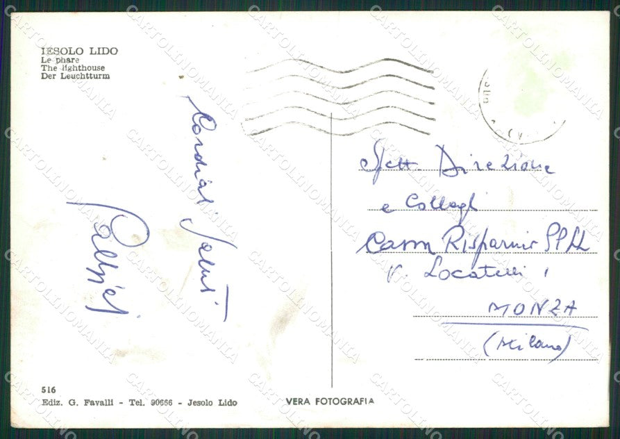 Venezia Jesolo Lido di Faro PIEGHINA Foto FG cartolina ZK3324 – retro