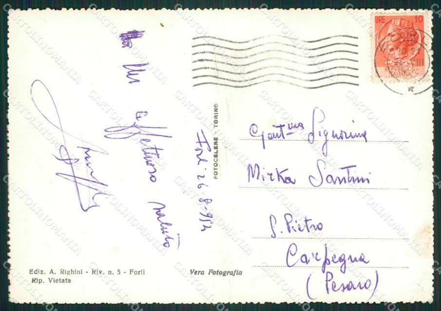 Forlì Città Palazzo delle Poste Corriera Foto FG cartolina ZK3327 – retro