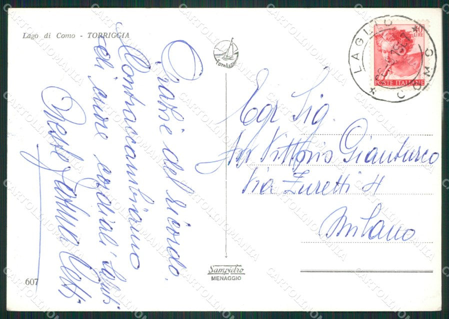 Como Laglio Torriggia Barca PIEGHINA Foto FG cartolina ZK3338 – retro