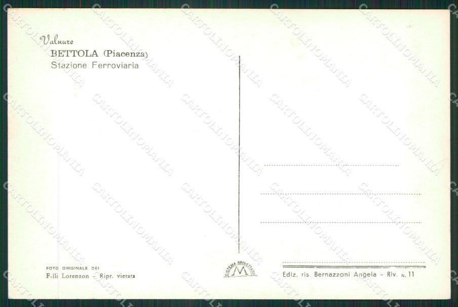Piacenza Bettola Stazione Corriera Foto FG cartolina ZK3380 – retro