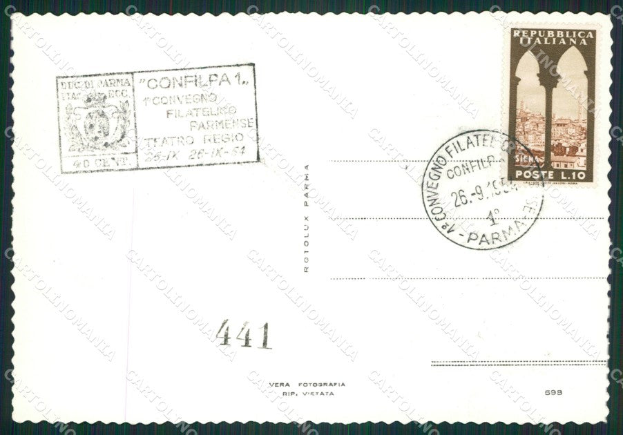 Parma Città filatelia Teatro Regio Foto FG cartolina ZK3389 – retro