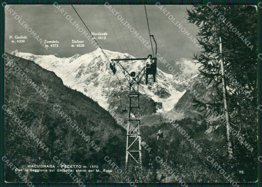 Verbania Macugnaga Pecetto Seggiovia Foto FG cartolina ZK3418 – fronte