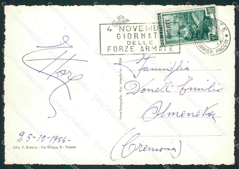 Trieste Città Costumi Saluti da Foto FG cartolina ZK3426 – retro