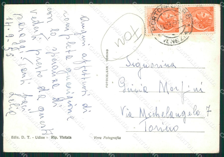 Udine Costumi Carnici PIEGA FORI Foto FG cartolina ZK3435 – retro
