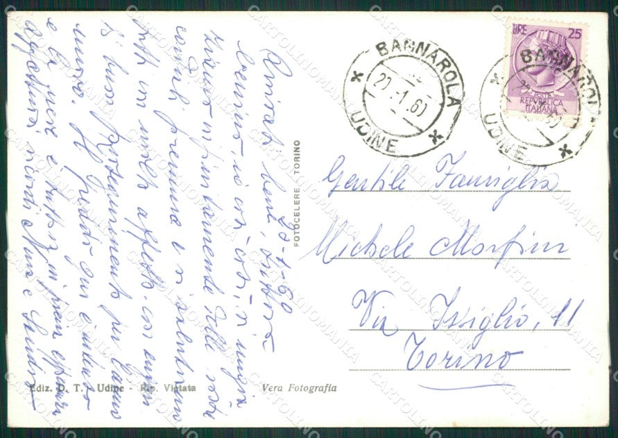 Udine Costumi Carnici PIEGA Foto FG cartolina ZK3436 – retro