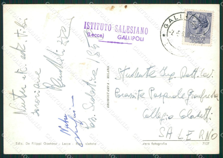 Lecce Città Rione Santa Rosa Foto FG cartolina ZK3441 – retro