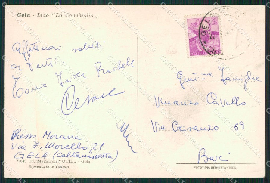 Caltanissetta Gela Foto FG cartolina ZK3490 – retro