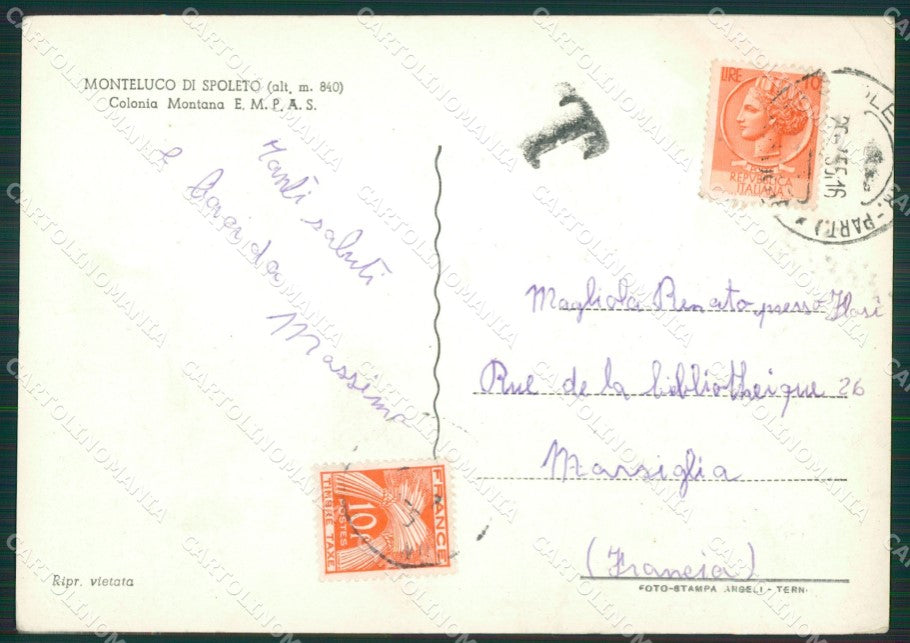 Perugia Spoleto Monteluco PIEGHINA Foto FG cartolina ZK3496 – retro