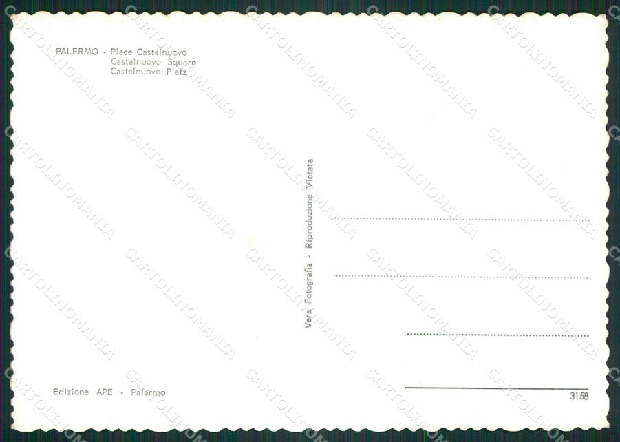 Palermo Città Auto Foto FG cartolina ZK3504 – retro