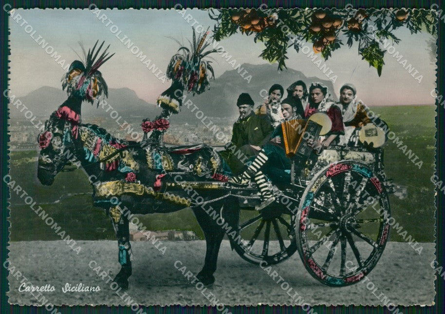 Palermo Città Carretto Siciliano Costumi Foto FG cartolina ZK3513 – fronte