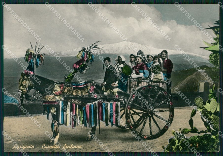 Agrigento Città Carretto Siciliano Costumi Foto FG cartolina ZK3514 – fronte