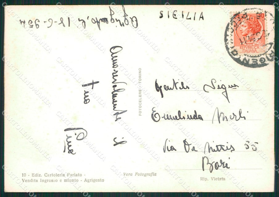 Agrigento Città Carretto Siciliano Costumi Foto FG cartolina ZK3514 – retro