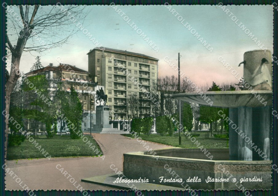 Alessandria Città Fontana della Stazione Foto FG cartolina ZK3523 – fronte