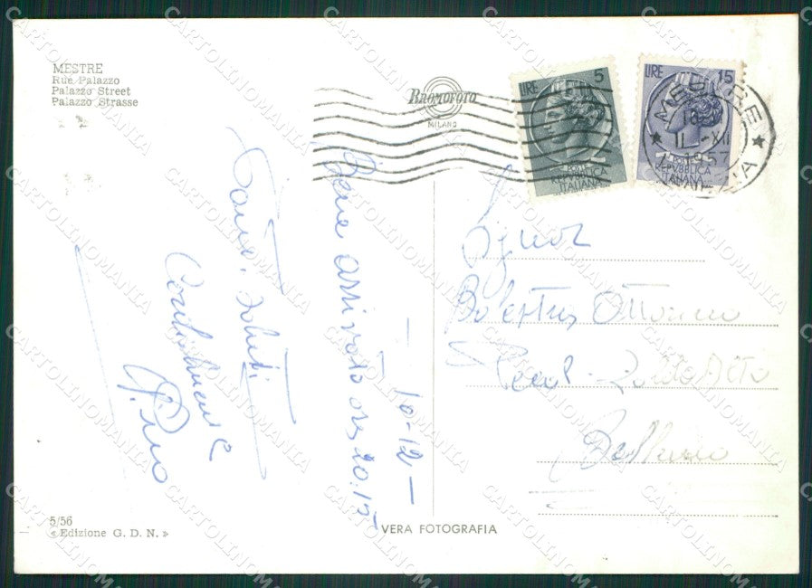 Venezia Mestre Auto Foto FG cartolina ZK3540 – retro