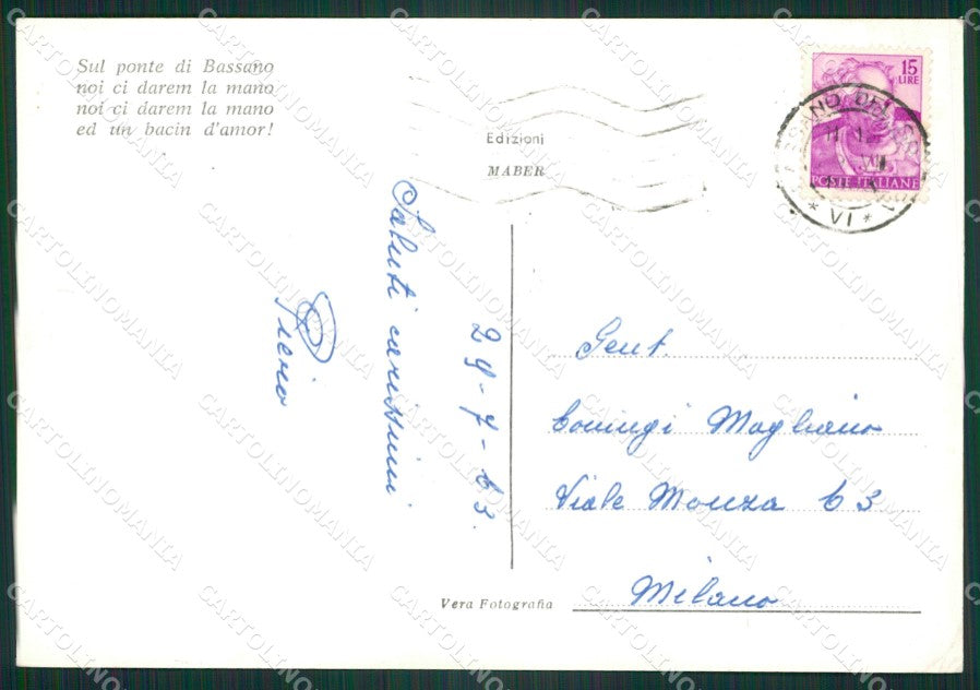 Vicenza Bassano Del Grappa Foto FG cartolina ZK3545 – retro