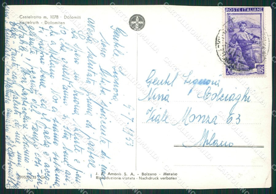 Bolzano Castelrotto Foto FG cartolina ZK3549 – retro