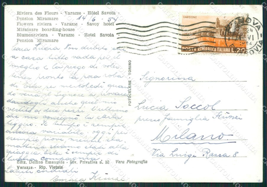 Savona Varazze Foto FG cartolina ZK3568 – retro