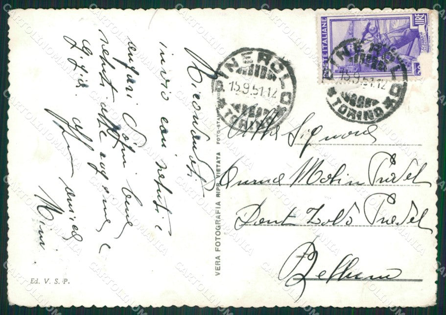 Torino Pinerolo Municipio Foto FG cartolina ZK3572 – retro