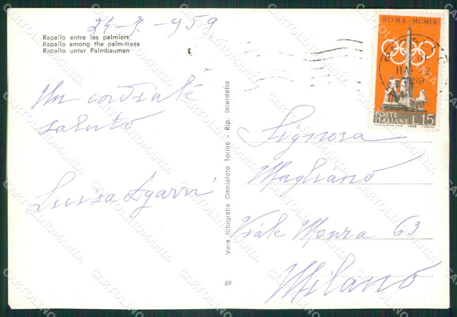 Genova Rapallo Auto Foto FG cartolina ZK3579 – retro