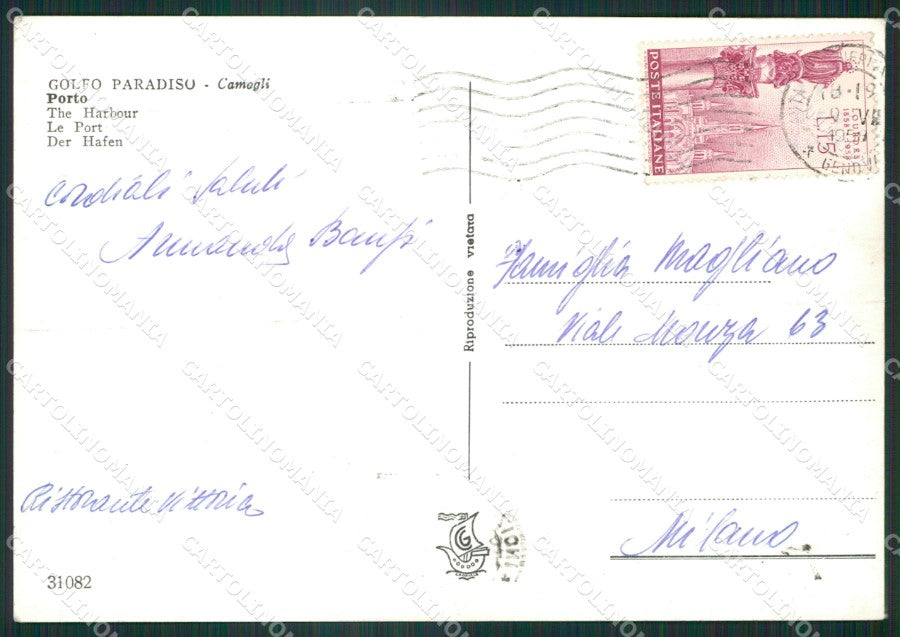 Genova Camogli PIEGA Foto FG cartolina ZK3580 – retro