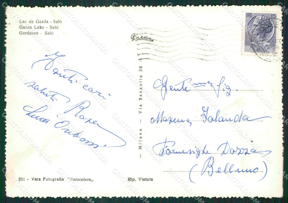 Brescia Salò PIEGA Foto FG cartolina ZK3591 – retro