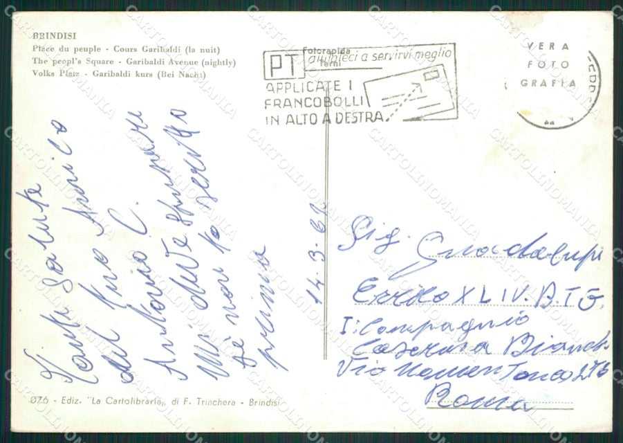 Brindisi Città Auto Foto FG cartolina ZK3618 – retro