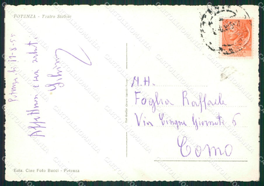 Potenza Città Teatro Stabile Auto Foto FG cartolina ZK3620 – retro