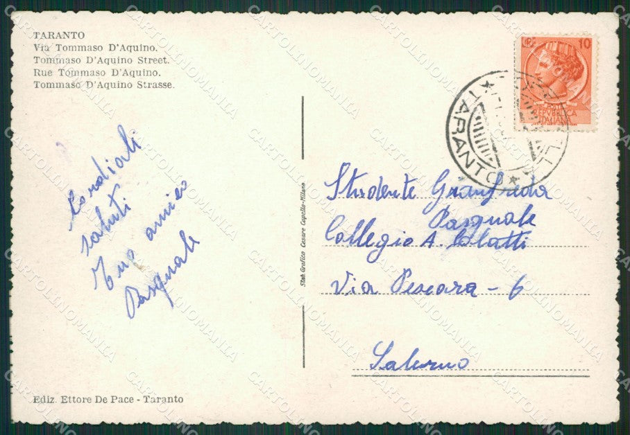 Taranto Città FG cartolina ZK3644 – retro