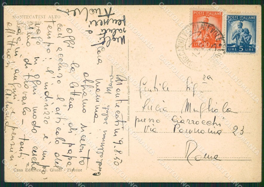 Pistoia Montecatini Alto FG cartolina ZK3663 – retro