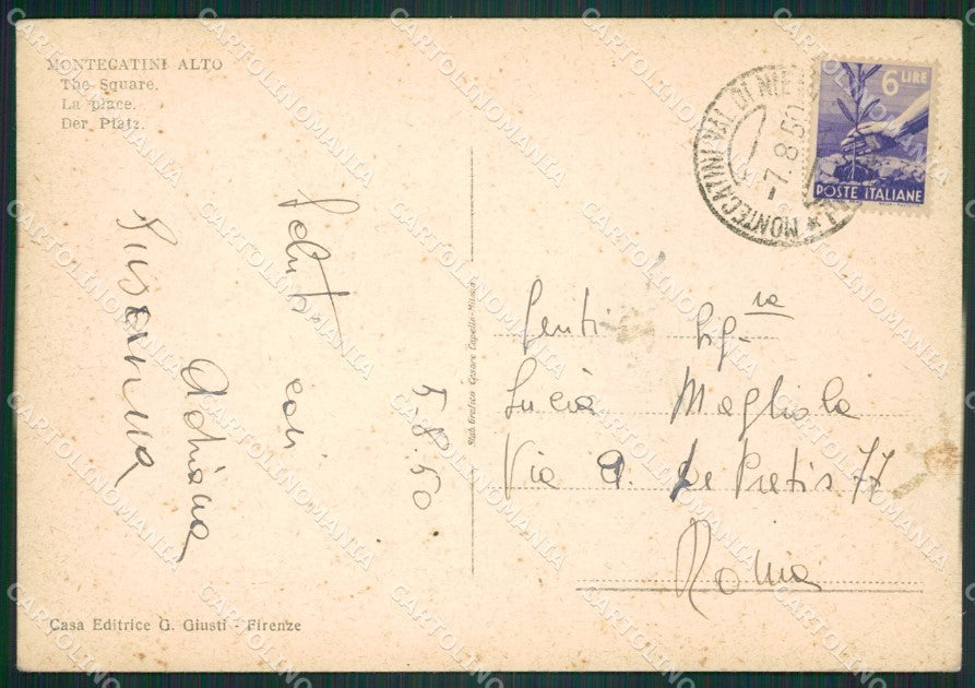 Pistoia Montecatini Alto FG cartolina ZK3664 – retro