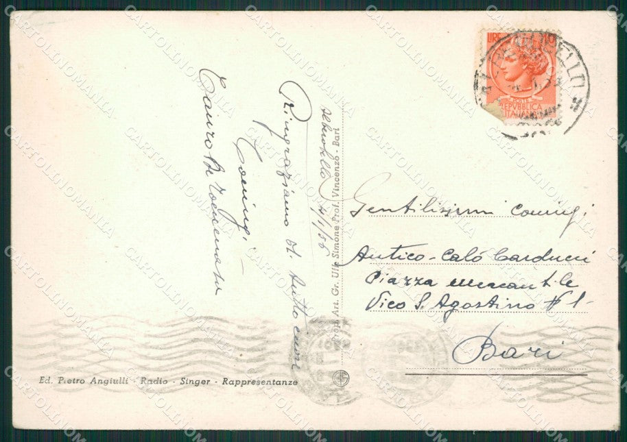 Bari Alberobello Trulli FG cartolina ZK3687 – retro