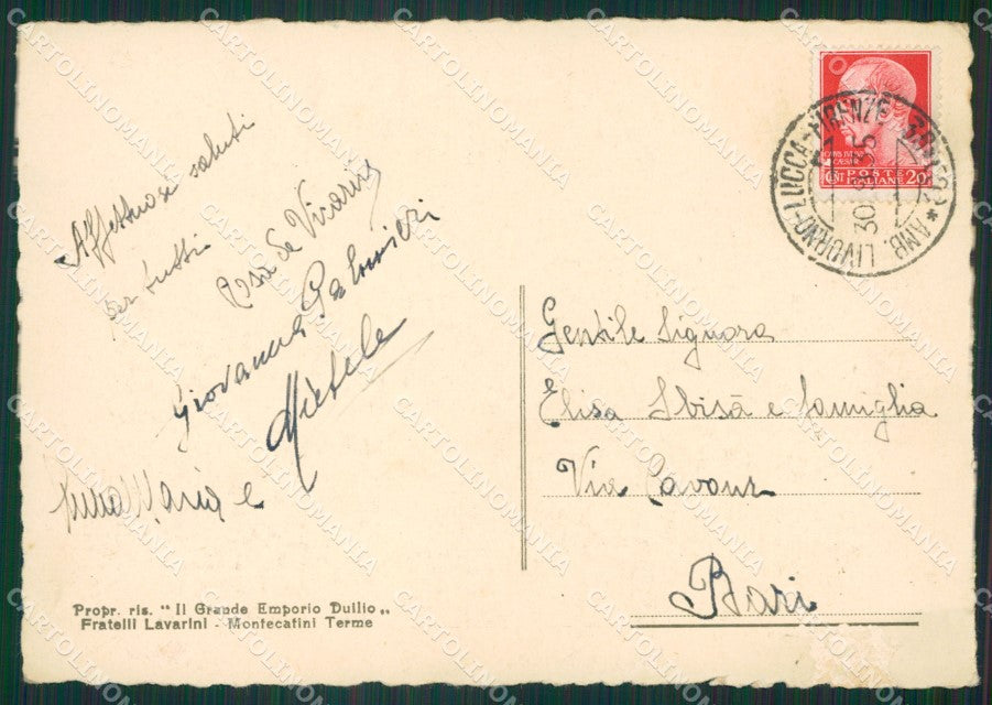 Pistoia Montecatini Terme Teatro Imperiale PIEGHINA FG cartolina ZK3704 – retro